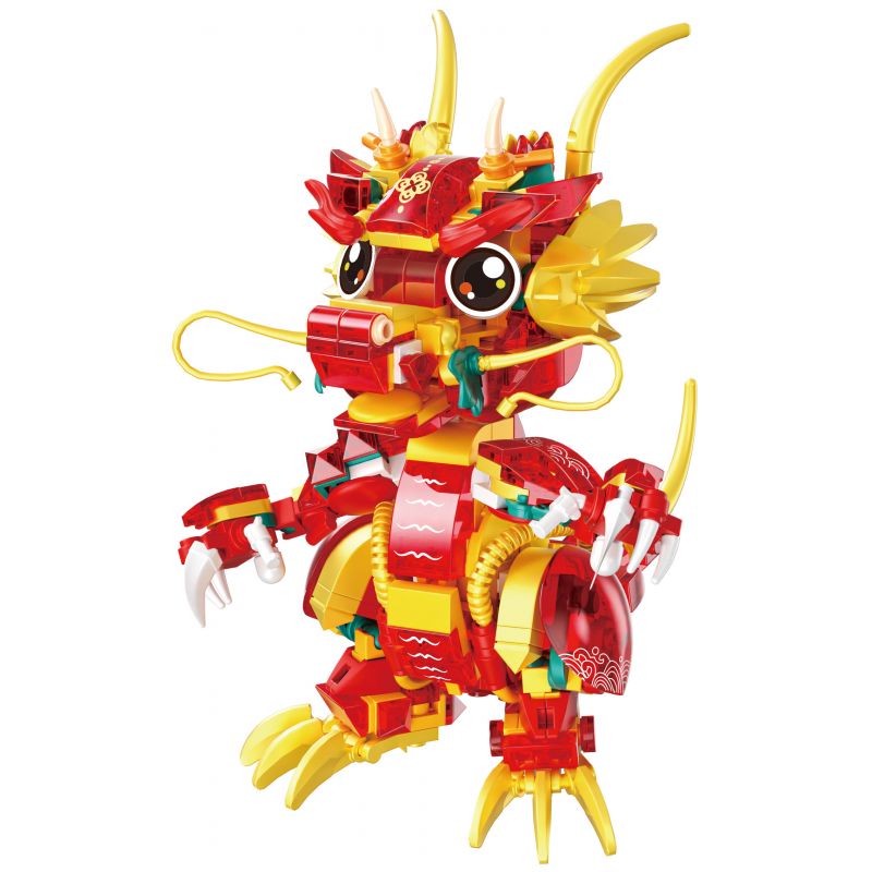 ZHEGAO 663503 DỰ ÁN THẦN THÚ 4 NGƯỜI MẪU RUILONG CÁO CHÍN ĐUÔI KỲ LÂN BAXIA bộ đồ chơi xếp lắp ráp ghép mô hình MYTHICAL BEASTS