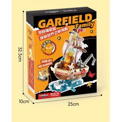 FEMIBOX S44074 44074 GIA ĐÌNH GARFIELD DU LỊCH VÒNG QUANH THẾ GIỚI KHINH KHÍ CẦU TUYỆT VỜI bộ đồ chơi xếp lắp ráp ghép mô hình Movie & Game GARFIELD FAMILY FANCY HOT AIR BALLOON Phim Và Trò Chơi 432 khối