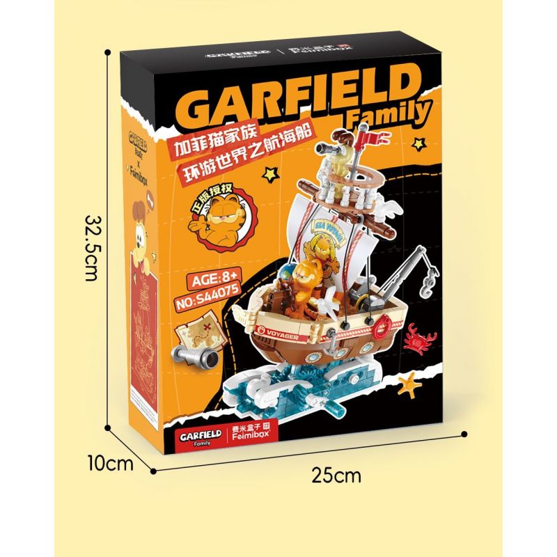 FEMIBOX S44074 44074 GIA ĐÌNH GARFIELD DU LỊCH VÒNG QUANH THẾ GIỚI KHINH KHÍ CẦU TUYỆT VỜI bộ đồ chơi xếp lắp ráp ghép mô hình Movie & Game GARFIELD FAMILY FANCY HOT AIR BALLOON Phim Và Trò Chơi 432 khối