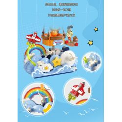 FEMIBOX S44074 44074 GIA ĐÌNH GARFIELD DU LỊCH VÒNG QUANH THẾ GIỚI KHINH KHÍ CẦU TUYỆT VỜI bộ đồ chơi xếp lắp ráp ghép mô hình Movie & Game GARFIELD FAMILY FANCY HOT AIR BALLOON Phim Và Trò Chơi 432 khối