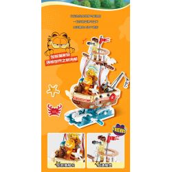 FEMIBOX S44075 44075 GIA ĐÌNH GARFIELD DU LỊCH THẾ GIỚI THUYỀN BUỒM bộ đồ chơi xếp lắp ráp ghép mô hình Movie & Game GARFIELD FAMILY SEAGOING VESSEL Phim Và Trò Chơi 466 khối