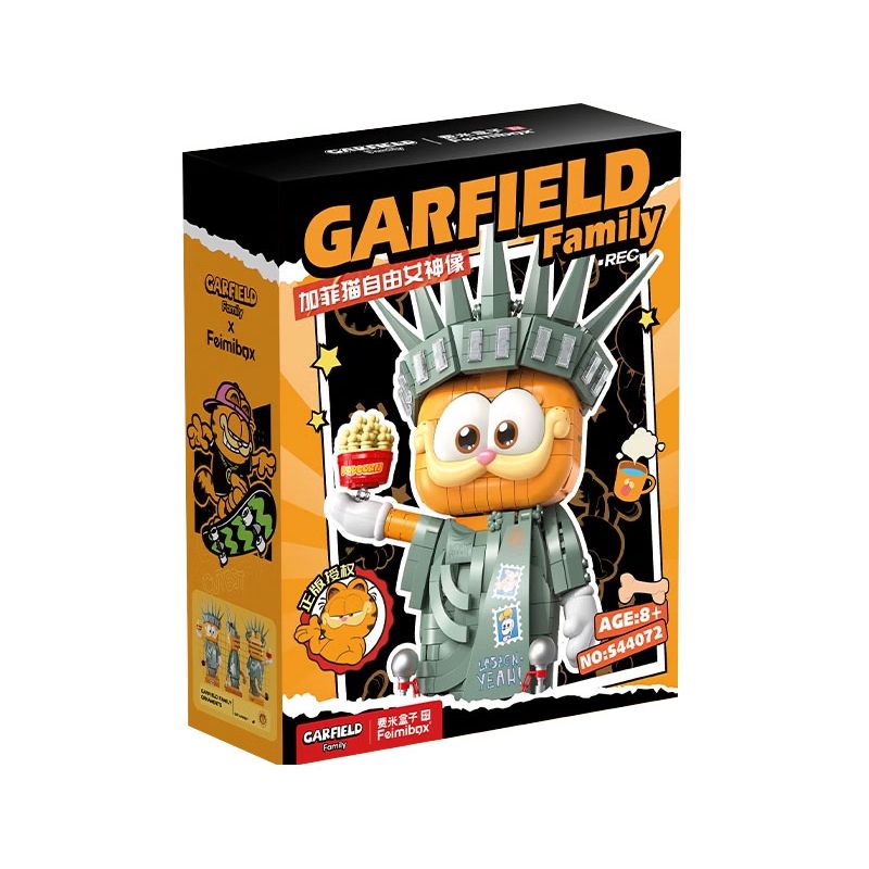 FEMIBOX S44072 44072 GIA ĐÌNH GARFIELD TƯỢNG NỮ THẦN TỰ DO bộ đồ chơi xếp lắp ráp ghép mô hình Movie & Game GARFIELD FAMILY STATUE OF LIBERTY Phim Và Trò Chơi 1033 khối