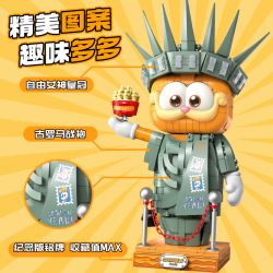 FEMIBOX S44072 44072 GIA ĐÌNH GARFIELD TƯỢNG NỮ THẦN TỰ DO bộ đồ chơi xếp lắp ráp ghép mô hình Movie & Game GARFIELD FAMILY STATUE OF LIBERTY Phim Và Trò Chơi 1033 khối
