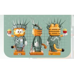 FEMIBOX S44072 44072 GIA ĐÌNH GARFIELD TƯỢNG NỮ THẦN TỰ DO bộ đồ chơi xếp lắp ráp ghép mô hình Movie & Game GARFIELD FAMILY STATUE OF LIBERTY Phim Và Trò Chơi 1033 khối