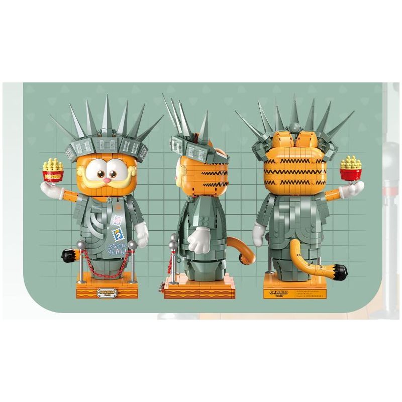 FEMIBOX S44072 44072 GIA ĐÌNH GARFIELD TƯỢNG NỮ THẦN TỰ DO bộ đồ chơi xếp lắp ráp ghép mô hình Movie & Game GARFIELD FAMILY STATUE OF LIBERTY Phim Và Trò Chơi 1033 khối