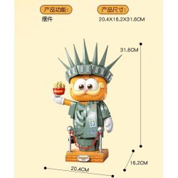 FEMIBOX S44072 44072 GIA ĐÌNH GARFIELD TƯỢNG NỮ THẦN TỰ DO bộ đồ chơi xếp lắp ráp ghép mô hình Movie & Game GARFIELD FAMILY STATUE OF LIBERTY Phim Và Trò Chơi 1033 khối
