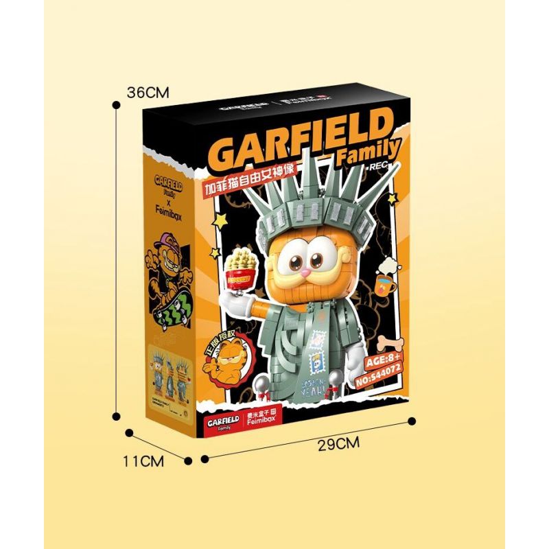 FEMIBOX S44072 44072 GIA ĐÌNH GARFIELD TƯỢNG NỮ THẦN TỰ DO bộ đồ chơi xếp lắp ráp ghép mô hình Movie & Game GARFIELD FAMILY STATUE OF LIBERTY Phim Và Trò Chơi 1033 khối
