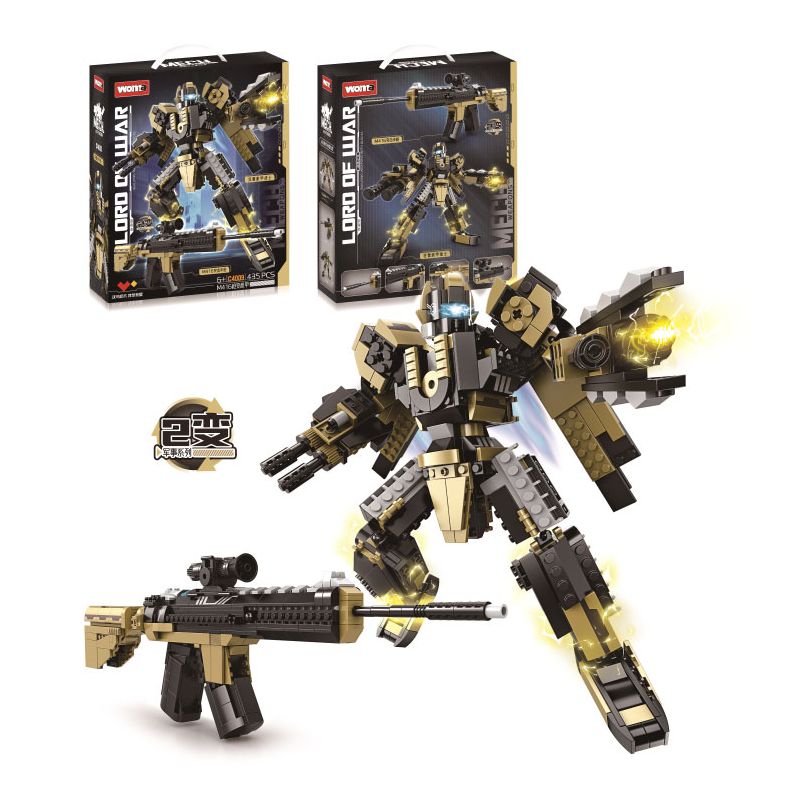 Lego WOMA C4009 Lord of War Xếp hình lắp ráp ghép mô hình Lord of War: Súng M416 biến thành Mecha