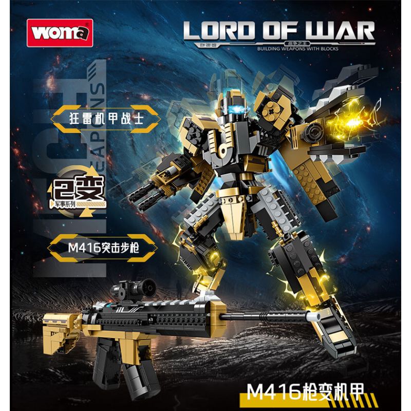 WOMA C4009 4009 LORD OF WAR SÚNG M416 BIẾN THÀNH MECHA bộ đồ chơi xếp lắp ráp ghép mô hình Military Army Quân Sự Bộ Đội 435 khối