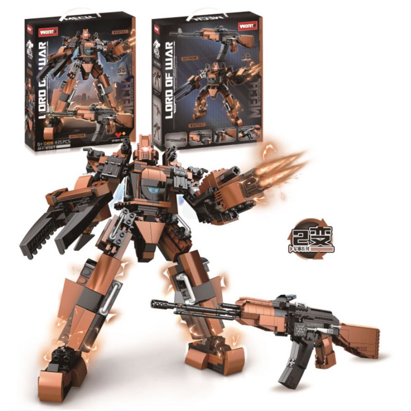 Lego WOMA C4010 Lord of War Xếp hình lắp ráp ghép mô hình Lord of War: Súng AK47 biến thành Mecha