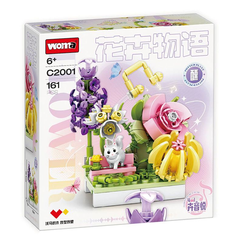 WOMA C2001 2001 TRUYỆN HOA HUIYINYUE 4 MẪU BƯỚM MỘNG SAY BÓNG bộ đồ chơi xếp lắp ráp ghép mô hình Arts & Crafts 656 khối