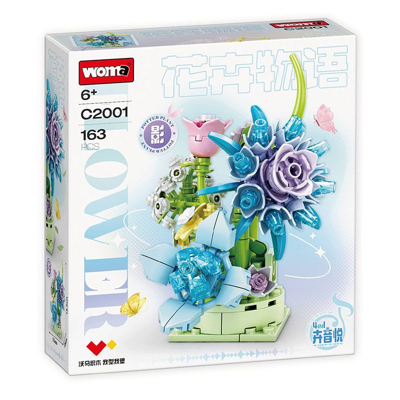 WOMA C2001 2001 TRUYỆN HOA HUIYINYUE 4 MẪU BƯỚM MỘNG SAY BÓNG bộ đồ chơi xếp lắp ráp ghép mô hình Arts & Crafts 656 khối