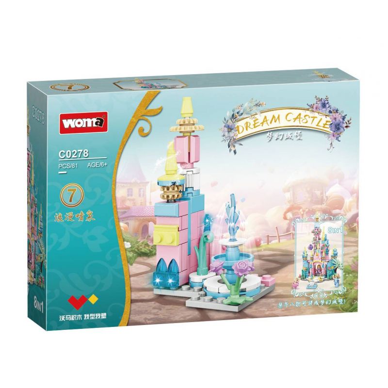 WOMA C0278 0278 LÂU ĐÀI MỘNG MƠ 8 TRONG 1 bộ đồ chơi xếp lắp ráp ghép mô hình DREAM CASTLE 666 khối