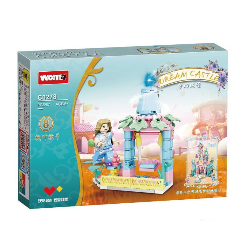 WOMA C0278 0278 LÂU ĐÀI MỘNG MƠ 8 TRONG 1 bộ đồ chơi xếp lắp ráp ghép mô hình DREAM CASTLE 666 khối