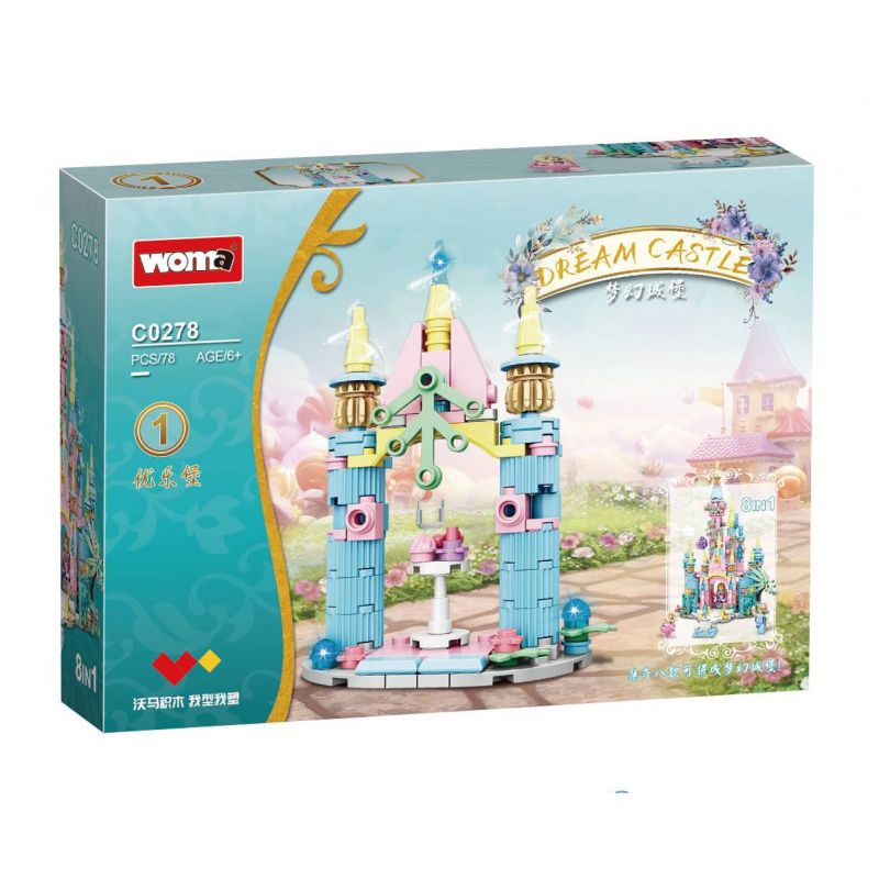 WOMA C0278 0278 LÂU ĐÀI MỘNG MƠ 8 TRONG 1 bộ đồ chơi xếp lắp ráp ghép mô hình DREAM CASTLE 666 khối