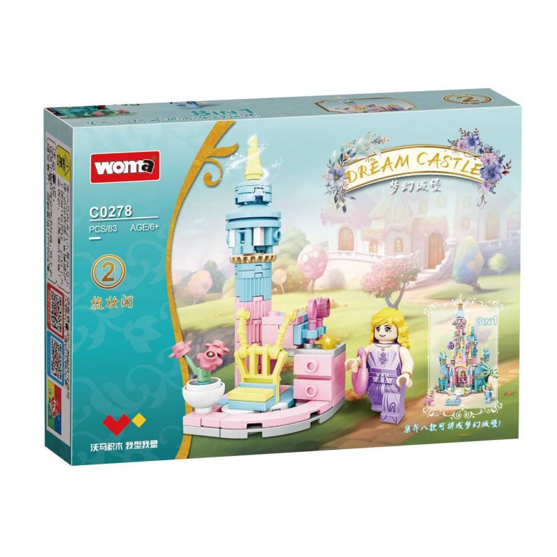 WOMA C0278 0278 LÂU ĐÀI MỘNG MƠ 8 TRONG 1 bộ đồ chơi xếp lắp ráp ghép mô hình DREAM CASTLE 666 khối