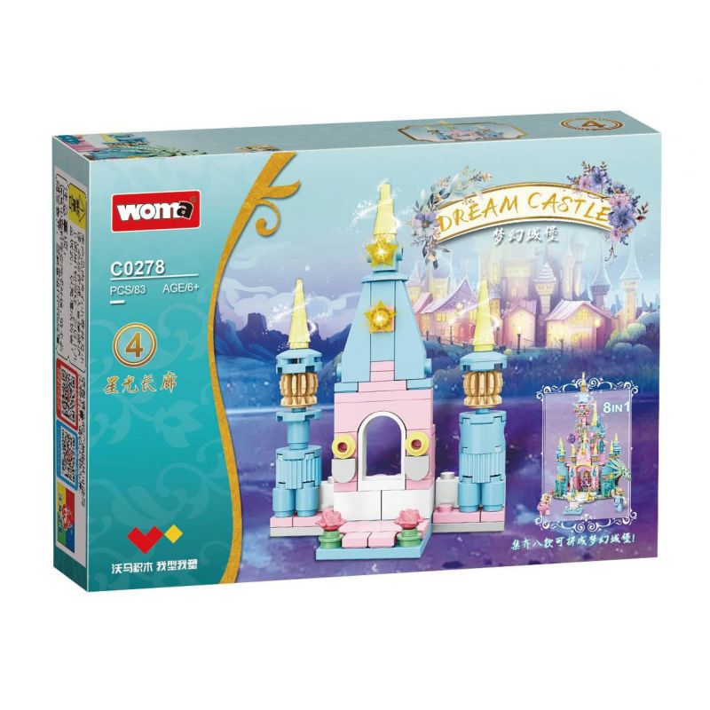 WOMA C0278 0278 LÂU ĐÀI MỘNG MƠ 8 TRONG 1 bộ đồ chơi xếp lắp ráp ghép mô hình DREAM CASTLE 666 khối