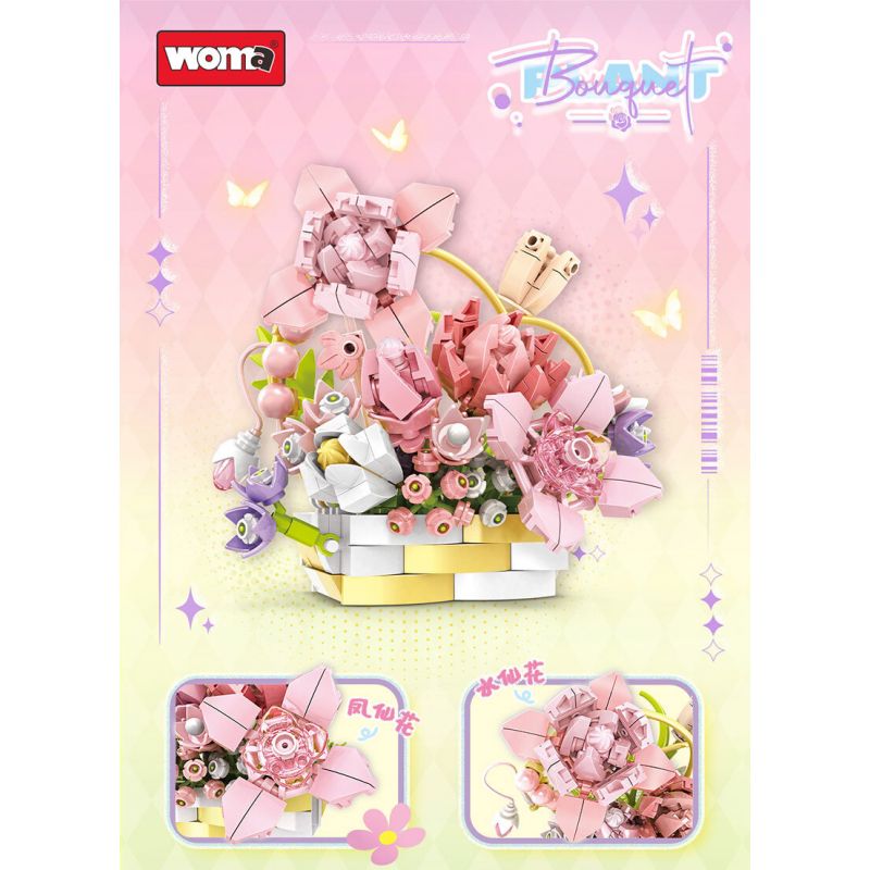 WOMA C2003 2003 BÓNG HOA bộ đồ chơi xếp lắp ráp ghép mô hình Arts & Crafts 332 khối