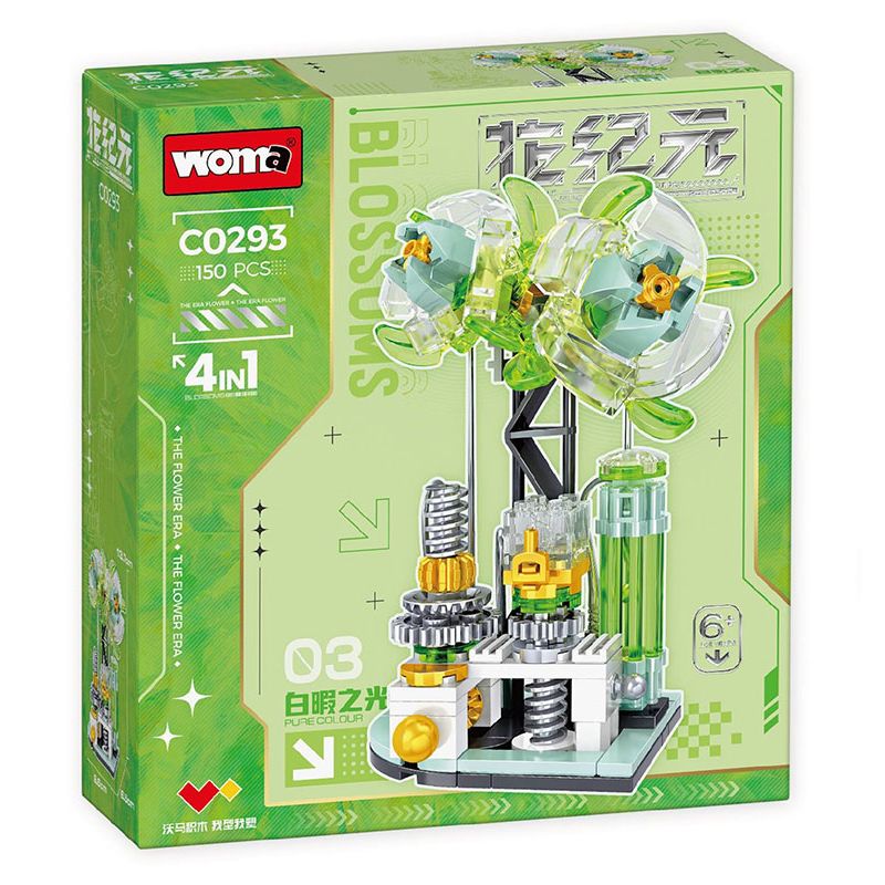 WOMA C0293 0293 HOA KỶ NGUYÊN 4 MẪU bộ đồ chơi xếp lắp ráp ghép mô hình Arts & Crafts 594 khối