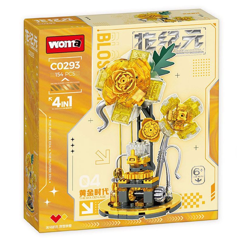 WOMA C0293 0293 HOA KỶ NGUYÊN 4 MẪU bộ đồ chơi xếp lắp ráp ghép mô hình Arts & Crafts 594 khối