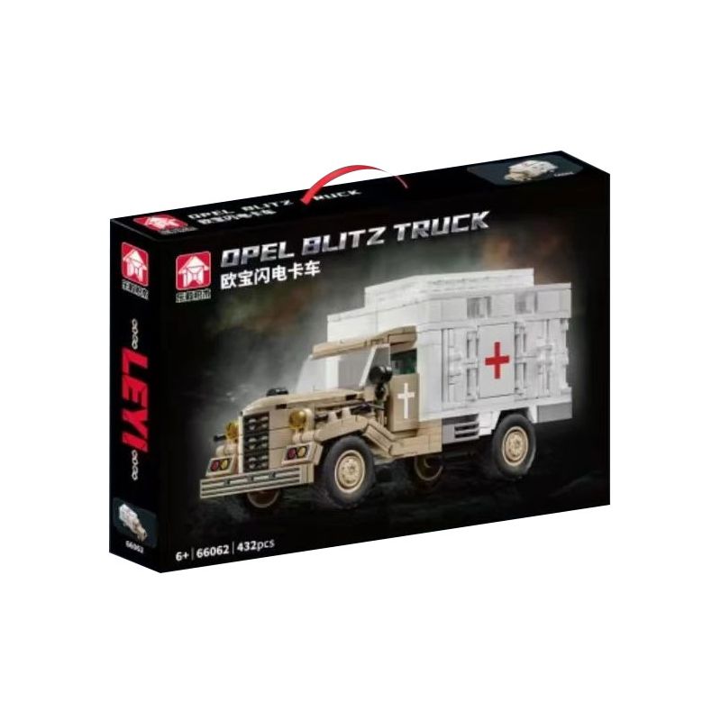 Lego Le Yi 66062 Opel Blitz Truck Xếp hình lắp ráp ghép mô hình Xe tải sét Opel