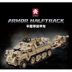 LE YI 66063 XE BỌC THÉP NỬA ĐƯỜNG bộ đồ chơi xếp lắp ráp ghép mô hình Military Army ARMOR HALFTRACK Quân Sự Bộ Đội 562 khối
