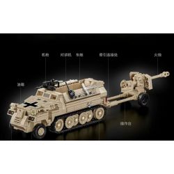 LE YI 66063 XE BỌC THÉP NỬA ĐƯỜNG bộ đồ chơi xếp lắp ráp ghép mô hình Military Army ARMOR HALFTRACK Quân Sự Bộ Đội 562 khối