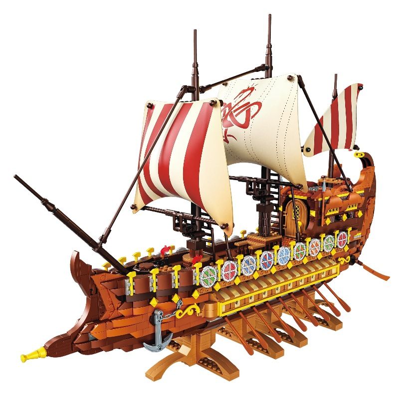 Lego BaKa Technology 33303 Ancient Warship Xếp hình lắp ráp ghép mô hình tàu chiến cổ tàu chiến viking