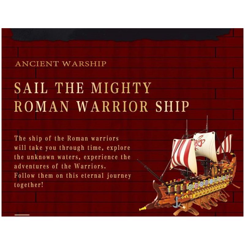 BAKA TECHNOLOGY 33303 TÀU CHIẾN CỔ VIKING bộ đồ chơi xếp lắp ráp ghép mô hình Historical ANCIENT WARSHIP 2073 khối