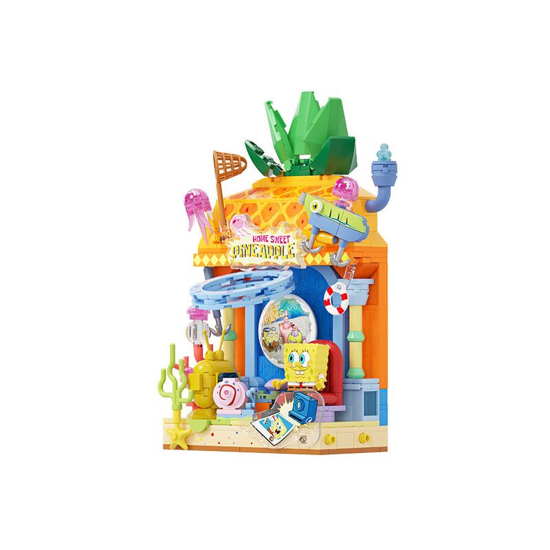 AREA-X AB0054 0054 CỬA SỔ ƯỚC MƠ CỦA SPONGEBOB SQUAREPANTS NHỮNG NGÀY NGHỈ LƯỜI BIẾNG bộ đồ chơi xếp lắp ráp ghép mô hình Movie & Game FANTASTIC WINDOW SILL RELAXING HOLIDAY Phim Và Trò Chơi
