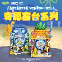 AREA-X AB0054 0054 CỬA SỔ ƯỚC MƠ CỦA SPONGEBOB SQUAREPANTS NHỮNG NGÀY NGHỈ LƯỜI BIẾNG bộ đồ chơi xếp lắp ráp ghép mô hình Movie & Game FANTASTIC WINDOW SILL RELAXING HOLIDAY Phim Và Trò Chơi
