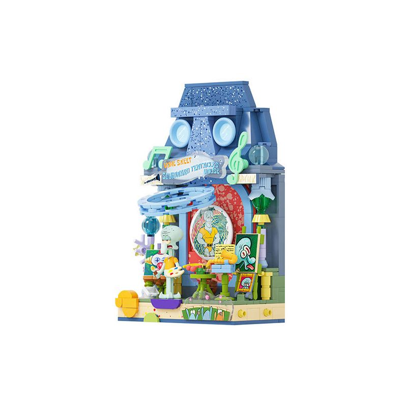 AREA-X AB0055 0055 CỬA SỔ ƯỚC MƠ CỦA SPONGEBOB SQUAREPANTS THỜI GIAN TRONG bộ đồ chơi xếp lắp ráp ghép mô hình Movie & Game FANTASTIC WINDOW SILL PAINTING TIME Phim Và Trò Chơi