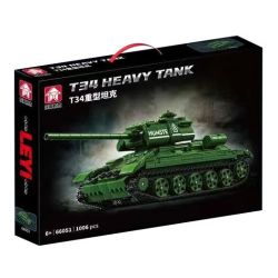 LE YI 66051 XE TĂNG HẠNG NẶNG T34 bộ đồ chơi xếp lắp ráp ghép mô hình Military Army T34 HEAVY TANK Quân Sự Bộ Đội 1006 khối
