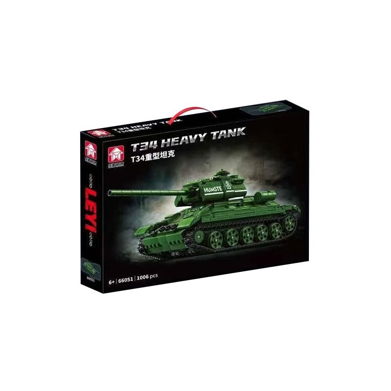 Lego Le Yi 66051 T34 Heavy Tank Xếp hình lắp ráp ghép mô hình xe tăng hạng nặng T34