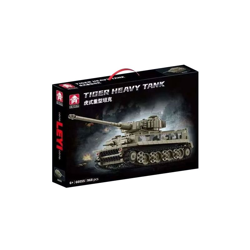 Lego Le Yi 66055 Tiger Heavy Tank Xếp hình lắp ráp ghép mô hình Xe tăng hạng nặng Tiger