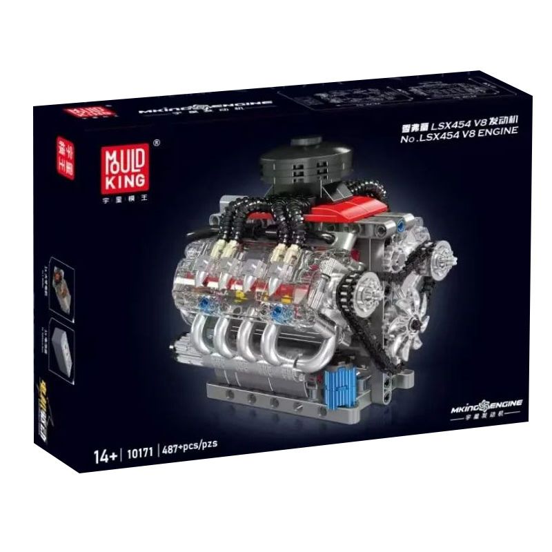 Lego MouldKing 10171 LSX454 V8 Engine Xếp hình lắp ráp ghép mô hình Động cơ Chevrolet LSX454 V8