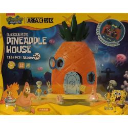 AREA-X AB0064 0064 AB0032 0032 NGÔI NHÀ DỨA CỦA SPAGHETTI bộ đồ chơi xếp lắp ráp ghép mô hình Movie & Game SPONGEBOB SQUAREPANTS PINEAPPLE HOUSE Phim Và Trò Chơi 1284 khối