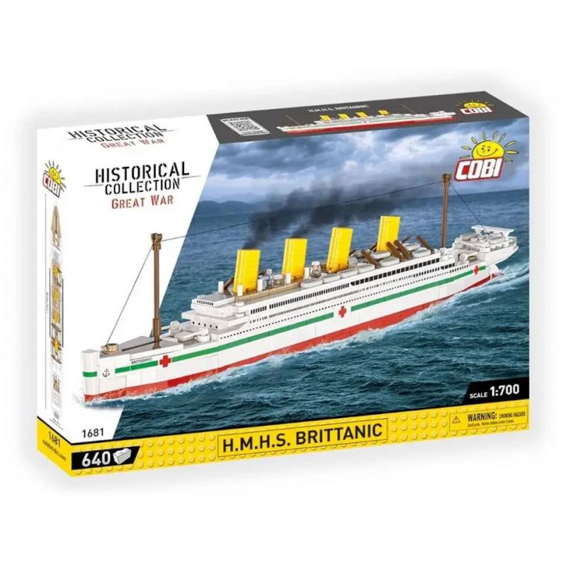 COBI 1681 TÀU BỆNH VIỆN HẢI QUÂN HOÀNG GIA BRITANNIC tỷ lệ 1:700 bộ đồ chơi xếp lắp ráp ghép mô hình Creator HMHS BRITANNIC Sáng Tạo 640 khối