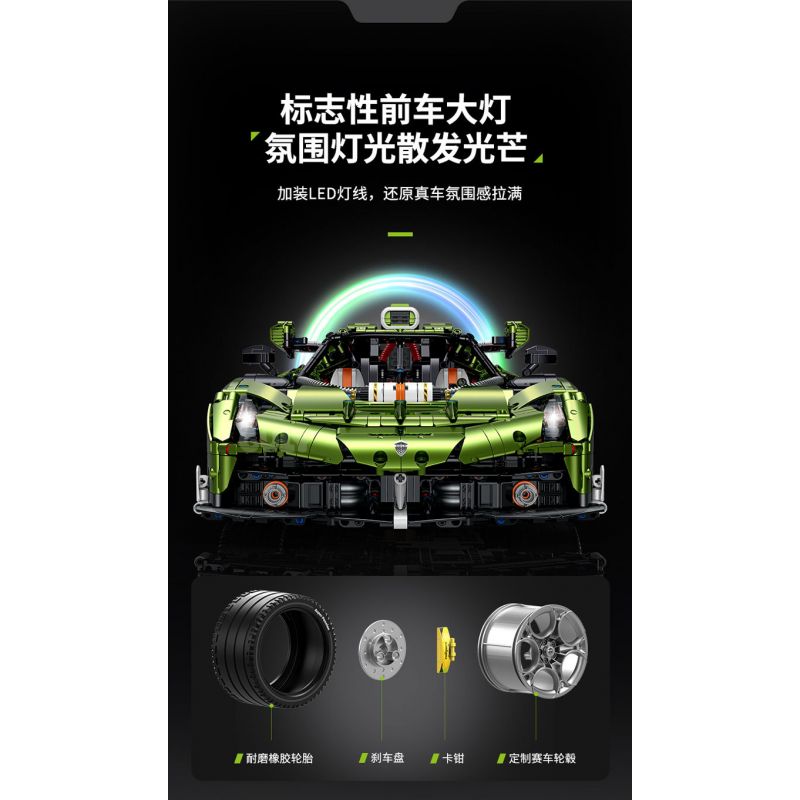 GULY 10628 KOENIGSEGG (KOENIGSEGG) tỷ lệ 1:8 bộ đồ chơi xếp lắp ráp ghép mô hình Technic Kỹ Thuật Công Nghệ Cao Mô Hình Phương Tiện 3838 khối