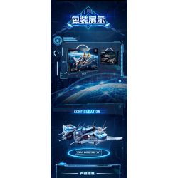 ZHEGAO QJ5474 5474 MÁY BAY CHIẾN ĐẤU TIE bộ đồ chơi xếp lắp ráp ghép mô hình TITANIUM FIGHTER 1001 khối