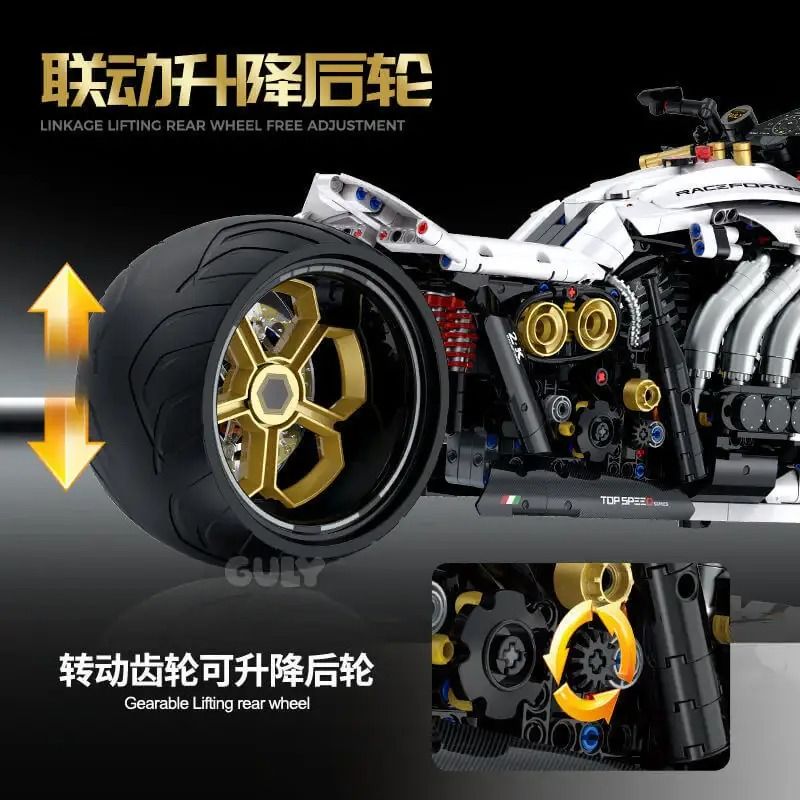 GULY 60522 RACEFORGE XE MÁY TỐC ĐỘ TỐI ĐA 1:5 tỷ lệ 1:5 bộ đồ chơi xếp lắp ráp ghép mô hình Technic Kỹ Thuật Công Nghệ Cao Mô Hình Phương Tiện 2000 khối