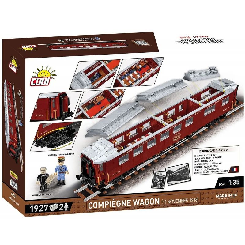 COBI 6291 6289 XE DU LỊCH COMPIÈGNE/VẬN CHUYỂN FOCH/VẬN ĐÌNH CHIẾN tỷ lệ 1:35 bộ đồ chơi xếp lắp ráp ghép mô hình City COMPIÈGNE WAGON Thành Phố 1945 khối