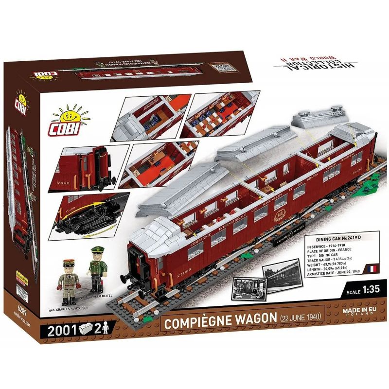 COBI 6291 6289 XE DU LỊCH COMPIÈGNE/VẬN CHUYỂN FOCH/VẬN ĐÌNH CHIẾN tỷ lệ 1:35 bộ đồ chơi xếp lắp ráp ghép mô hình City COMPIÈGNE WAGON Thành Phố 1945 khối