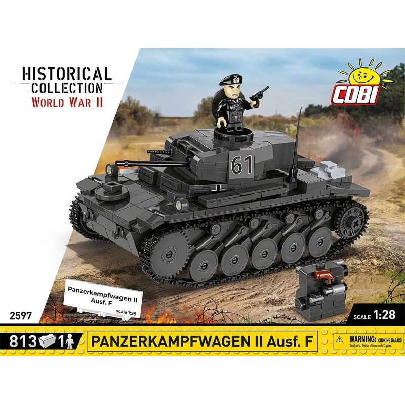 COBI 2597 THIẾT GIÁP II KIỂU F tỷ lệ 1:28 bộ đồ chơi xếp lắp ráp ghép mô hình City PANZERKAMPFWAGEN II AUSF. Thành Phố 812 khối