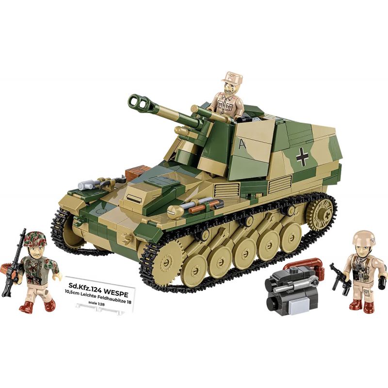 Lego COBI 2598 Sd.Kfz.124 Wespe - Executive Edition Xếp hình lắp ráp ghép mô hình Pháo tự hành Wasp của Đức