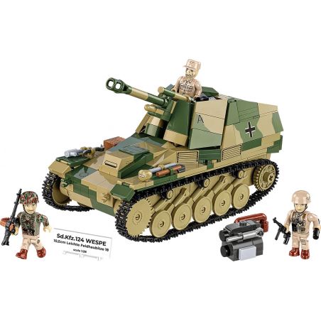 COBI 2598 PHÁO TỰ HÀNH WASP CỦA ĐỨC tỷ lệ 1:28 bộ đồ chơi xếp lắp ráp ghép mô hình Military Army SD.KFZ.124 WESPE - EXECUTIVE EDITION Quân Sự Bộ Đội 855 khối