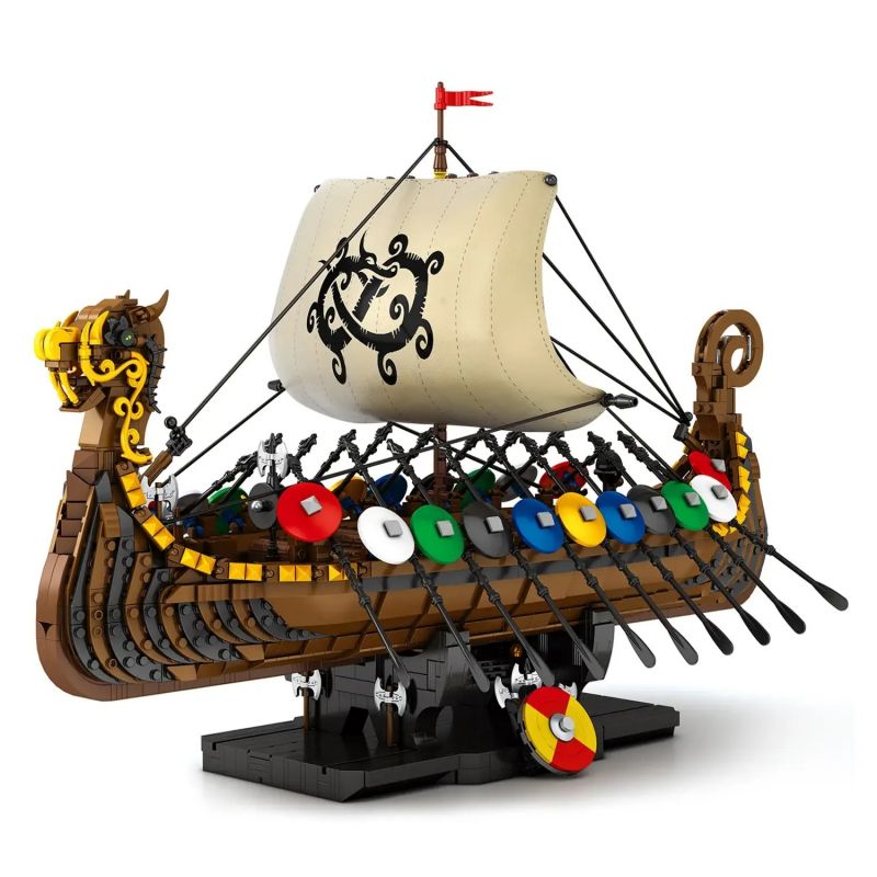 Lego Reobrix 66101 Viking longshi Xếp hình lắp ráp ghép mô hình tàu dài của người Viking