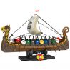 REOBRIX 66101 TÀU DÀI CỦA NGƯỜI VIKING bộ đồ chơi xếp lắp ráp ghép mô hình Historical VIKING LONGSHI 2547 khối