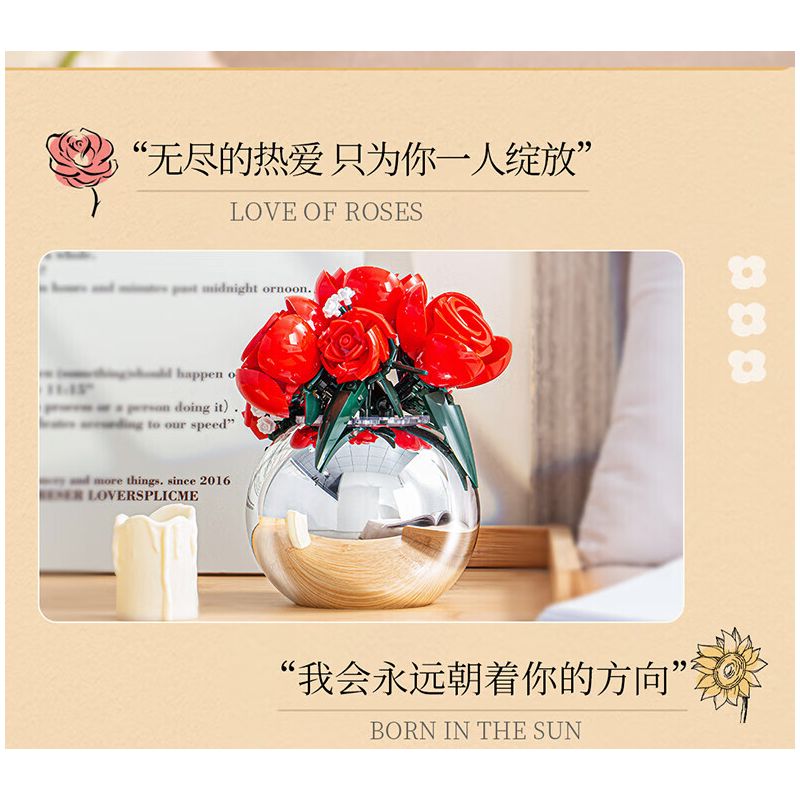 PLEYERID M38-P8061 P8061 8061 M38P8061 38-P8061 HOA HỒNG VẪN THƠM NHƯ NGÀY NÀO bộ đồ chơi xếp lắp ráp ghép mô hình Arts & Crafts