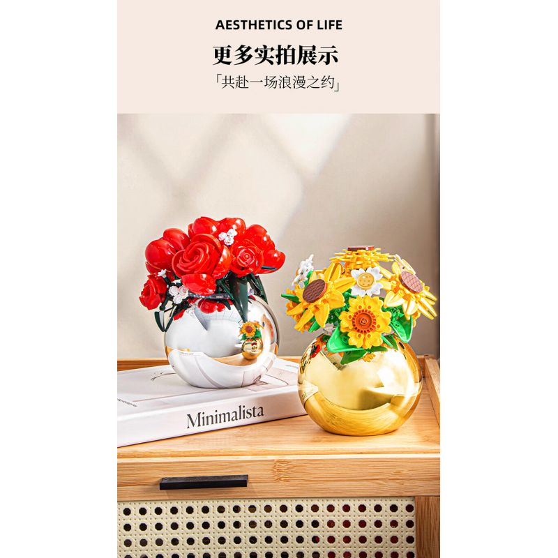 PLEYERID M38-P8062 P8062 8062 M38P8062 38-P8062 HOA HƯỚNG DƯƠNG bộ đồ chơi xếp lắp ráp ghép mô hình Arts & Crafts